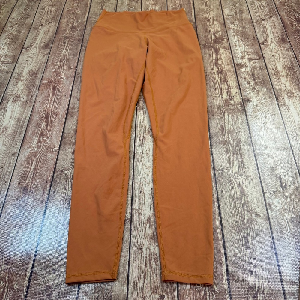 Sunzel High Waisted Leggings Womens Large Orange Stretch Athletic
